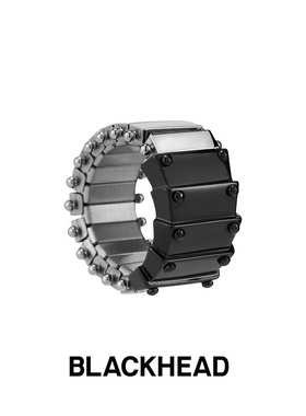 BLACKHEAD/黑头新月骑士系列骑士盔甲多层戒指原创设计新年