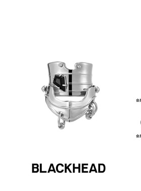 【张艺兴同款】BLACKHEAD/黑头新月骑士系列骑士盔甲戒指女小众