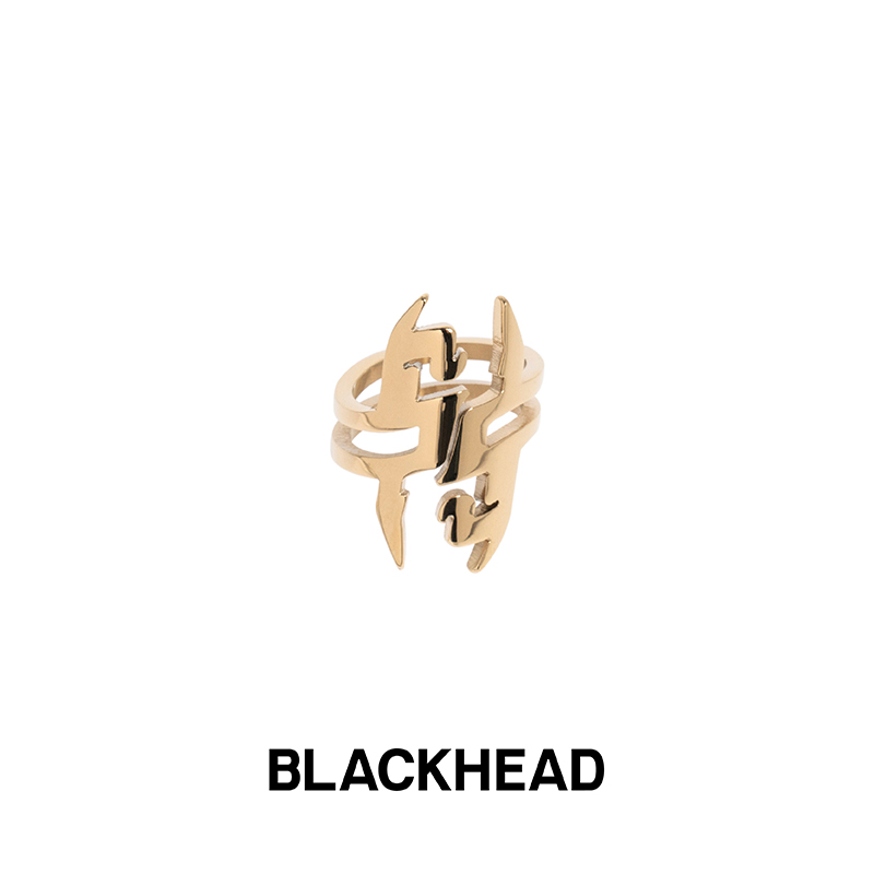 黑头潮牌原创情侣戒指BLACKHEAD