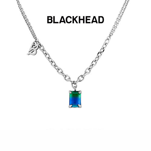 blackhead蛇牙镶嵌渐变吊坠项链