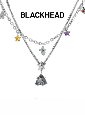 【颜人中同款】BLACKHEAD/黑头圣诞述系列圣诞树吊坠项链叠戴设计