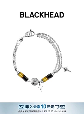 BLACKHEAD/黑头黑胶浪潮系列渐变骨碟手链简约个性原创设计