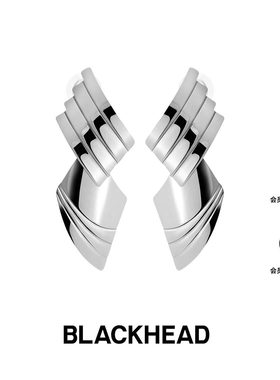 【陈都灵同款】BLACKHEAD/黑头新月骑士系列骑士盔甲耳环原创