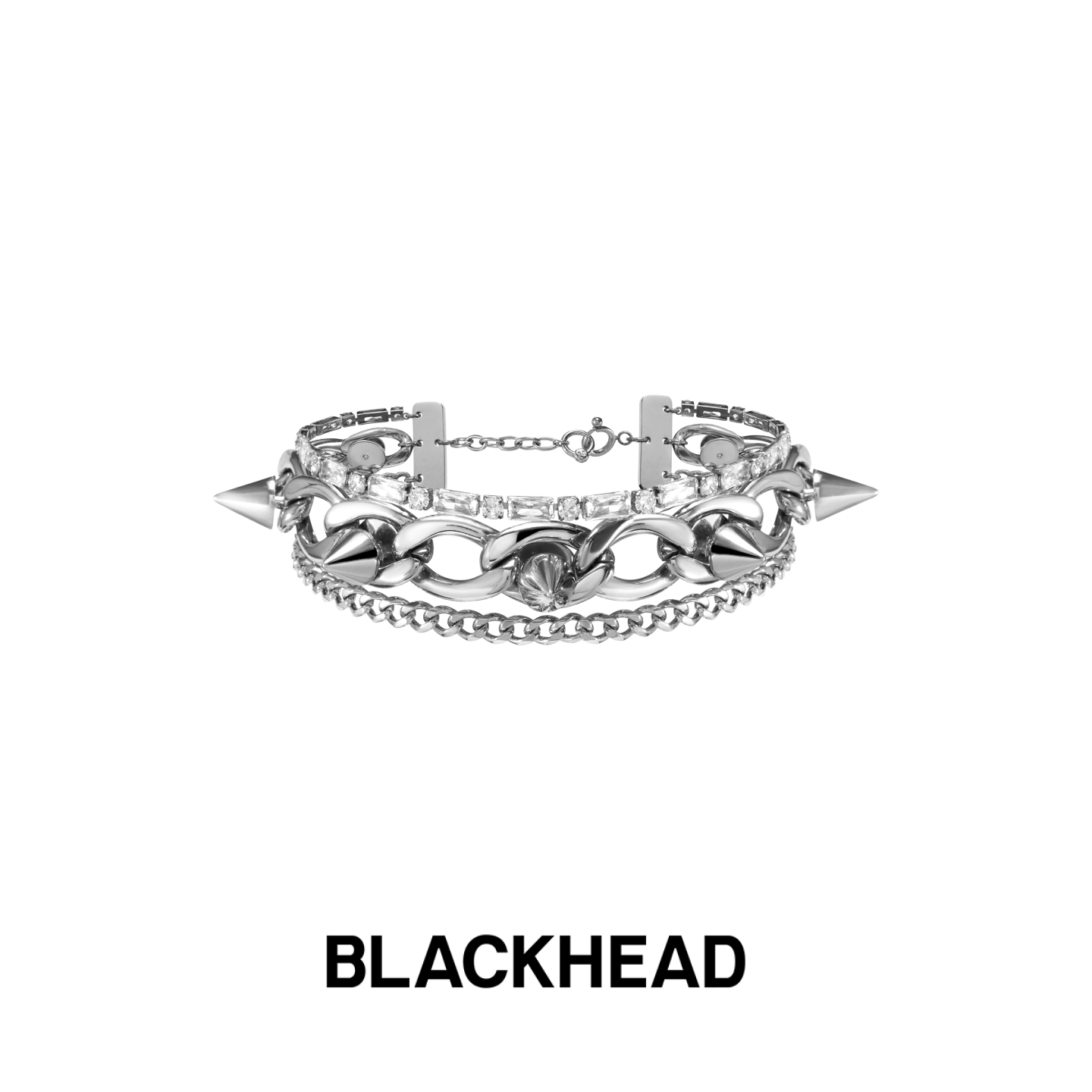 BLACKHEAD/黑头出逃舞会系列多层链铆钉手链原创设计夸张铆钉