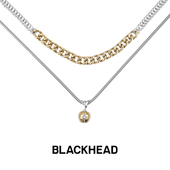 立体苹果元 黑头新款 BLACKHEAD 素吊坠双层项链520 吴磊同款