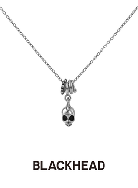 【ppkritt同款】BLACKHEAD/黑头S925银朋克骷髅项链个性夸张纯银