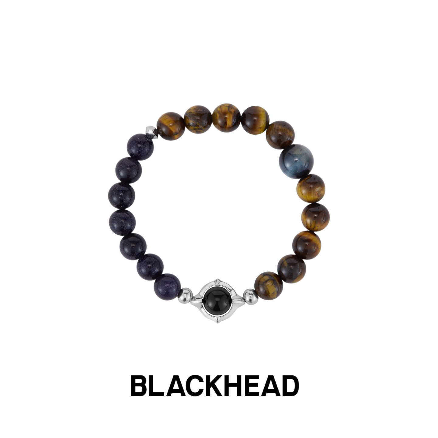 BLACKHEAD/黑头虎眼石蓝砂拼色串珠手链新款简约男女个性原创图片