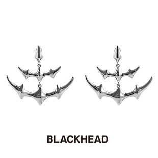 BLACKHEAD 黑頭深海回響雙吻魔鬼魚骨耳墜個(gè)性 海洋度假 新品