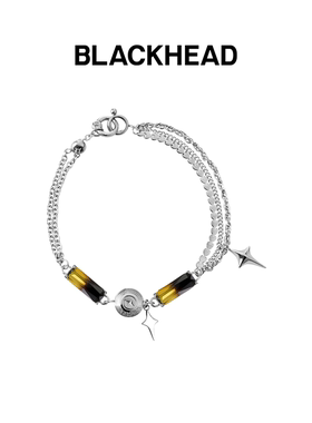 BLACKHEAD/黑头黑胶浪潮系列渐变骨碟手链简约个性原创设计