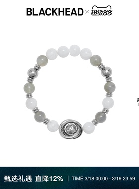 BLACKHEAD/黑头白月光拉长石串珠手链新款原创设计个性男女