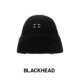 BLACKHEAD 保暖女原创 黑头黑胶浪潮系列铆钉穿刺针织盆帽个性