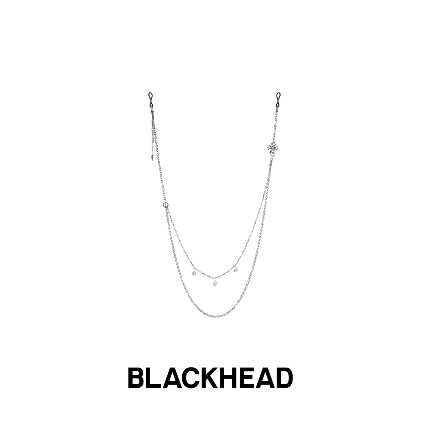 BLACKHEAD/黑头出逃舞会系列十字花吊坠眼镜链原创设计搭配个性