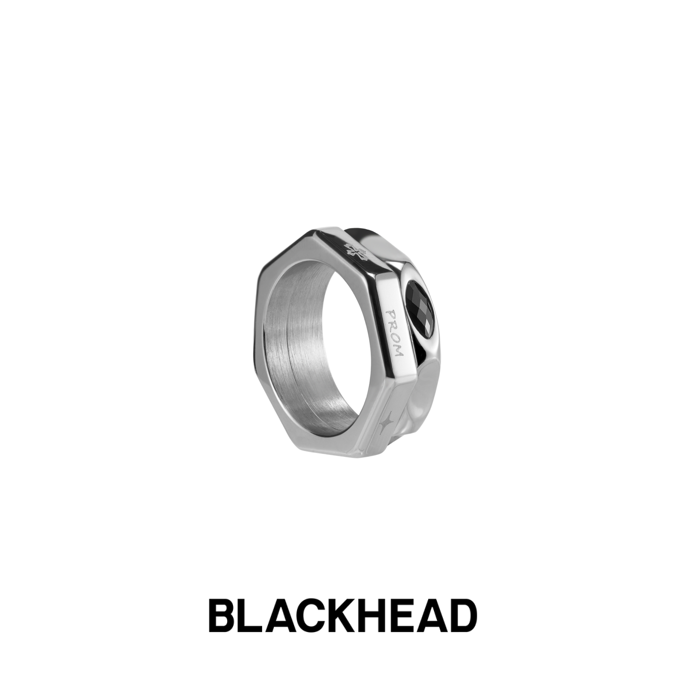 【张艺兴同款】BLACKHEAD/黑头出逃舞会系列双层文字旋转戒指夸张