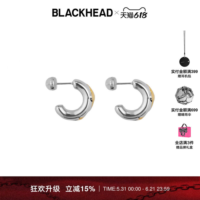 BLACKHEAD/黑头新款小众设计立体芒星装饰耳环高级感情侣款男女