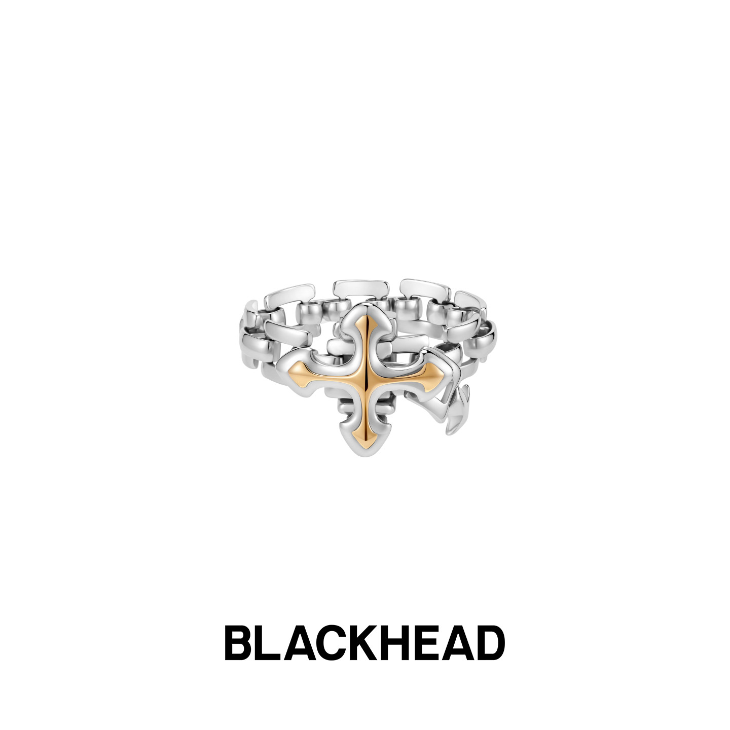 BLACKHEAD/黑头职场新魔法系列原创设计芒星钥匙表带戒指朋克风图片
