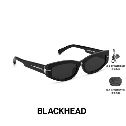 【檀健次同款】BLACKHEAD/黑头猫眼芒星装饰墨镜防紫外线七夕礼物