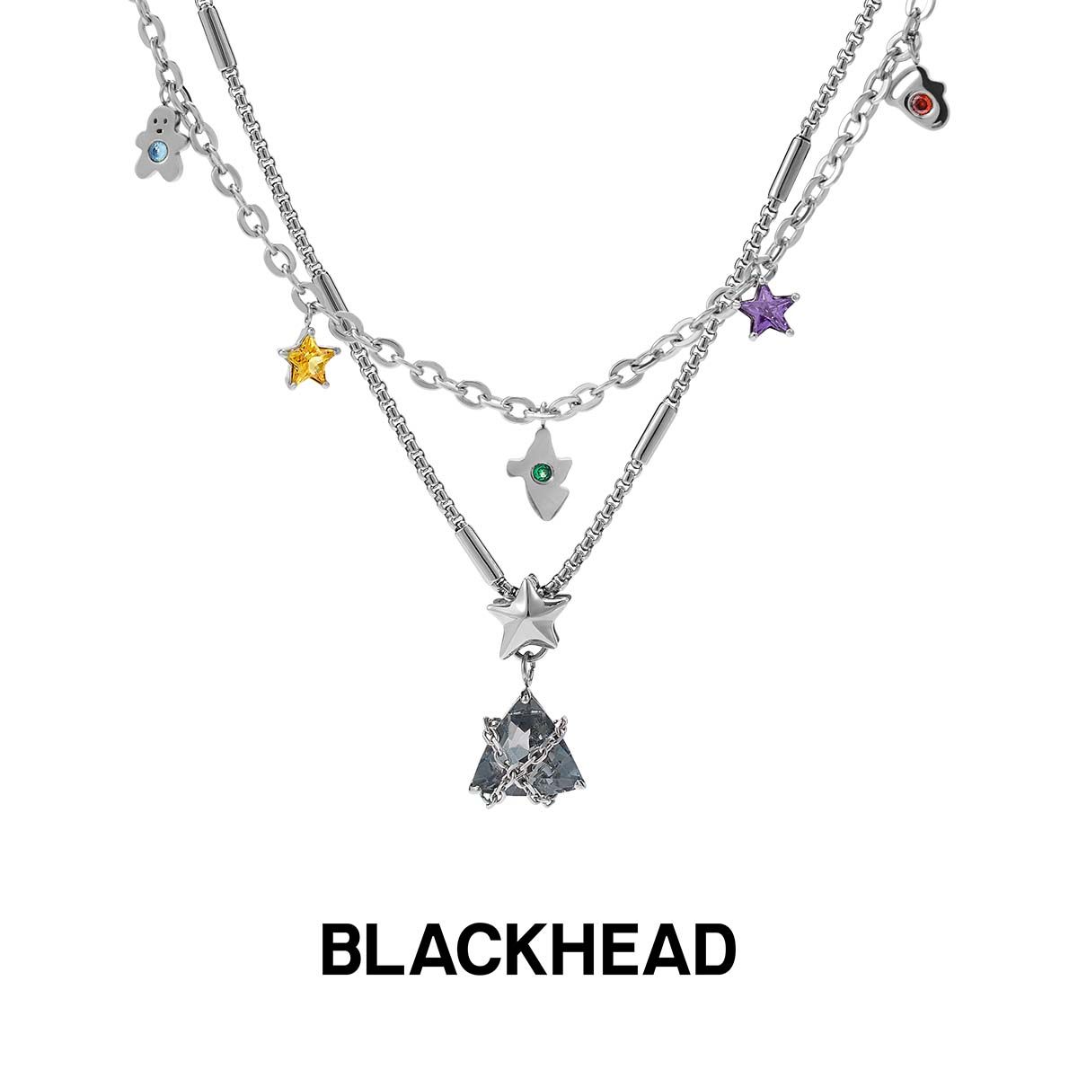【颜人中同款】BLACKHEAD/黑头圣诞述系列圣诞树吊坠项链叠戴设计