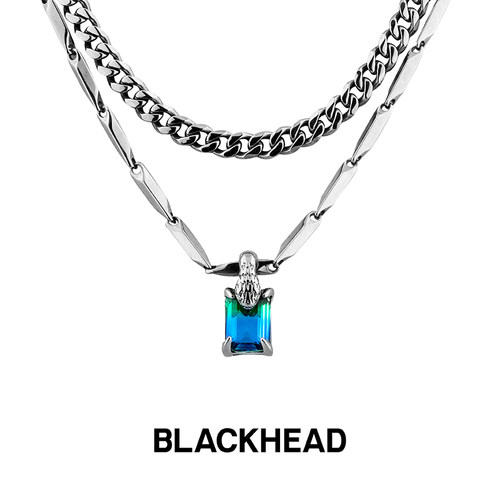 【陈伟霆同款】BLACKHEAD/黑头叠戴项链女生双层情侣渐变个性