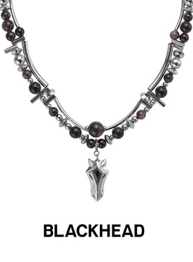 BLACKHEAD/黑头新月骑士系列骑士盔甲串珠项链原创设计个性新年