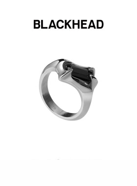 【王安宇同款】BLACKHEAD/黑头黑胶浪潮系列尖刺黄锆石戒指情人节