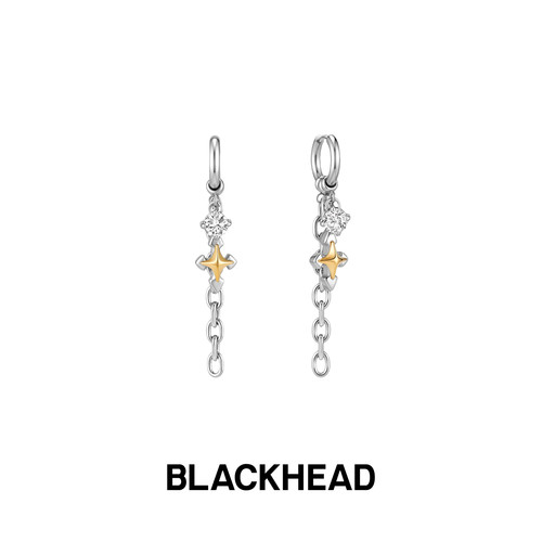 BLACKHEAD/黑头职场新魔法系列时尚原创设计芒星钥匙链耳环情侣款