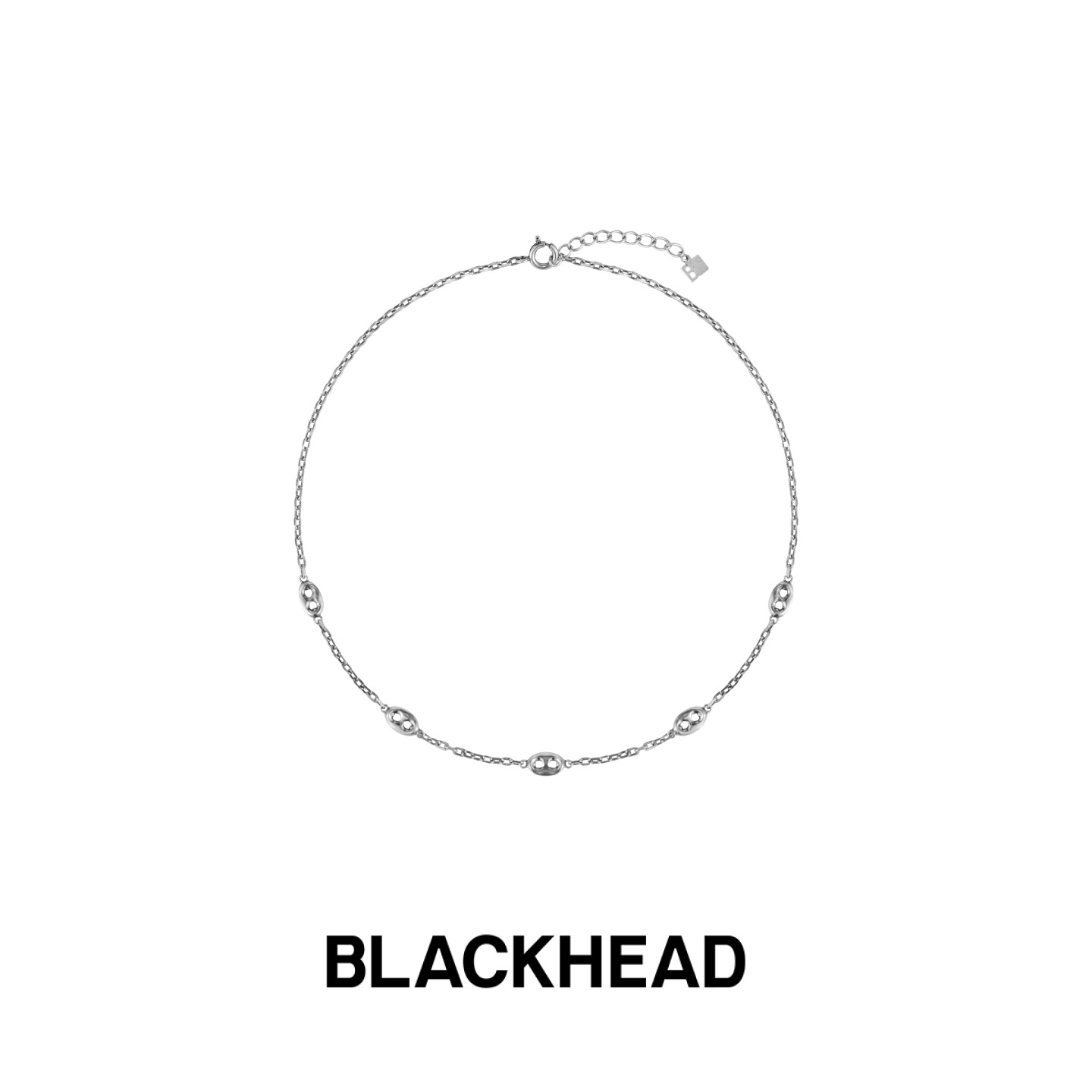 BLACKHEAD/黑头新款S925银疣猪鼻扣mini银素链街头风简约项链
