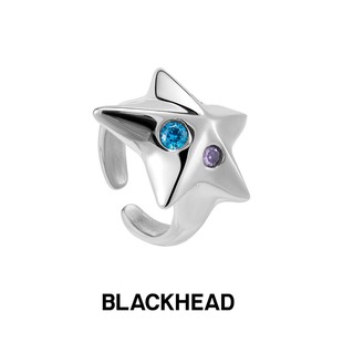 BLACKHEAD/黑头圣诞述系列圣诞五角星戒指原创设计个性