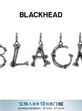 BLACKHEAD/黑头S925银骨骼字母吊坠原创设计英文字母简约个性百搭