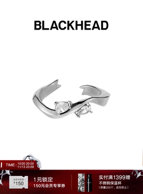 BLACKHEAD/黑头出逃舞会系列花色钻饰绶带戒指个性朋克原创设计
