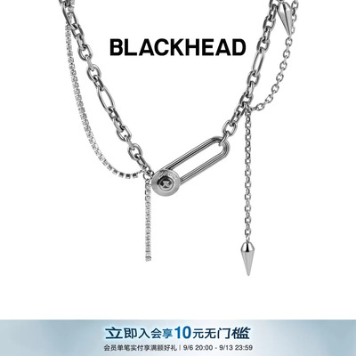 【周深同款】BLACKHEAD/黑头黑胶浪潮系列骨碟缠绕双层项链七夕礼