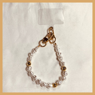 链挂绳短款高端手链异形珍珠手提链水晶珠子串珠挂件包包挂件