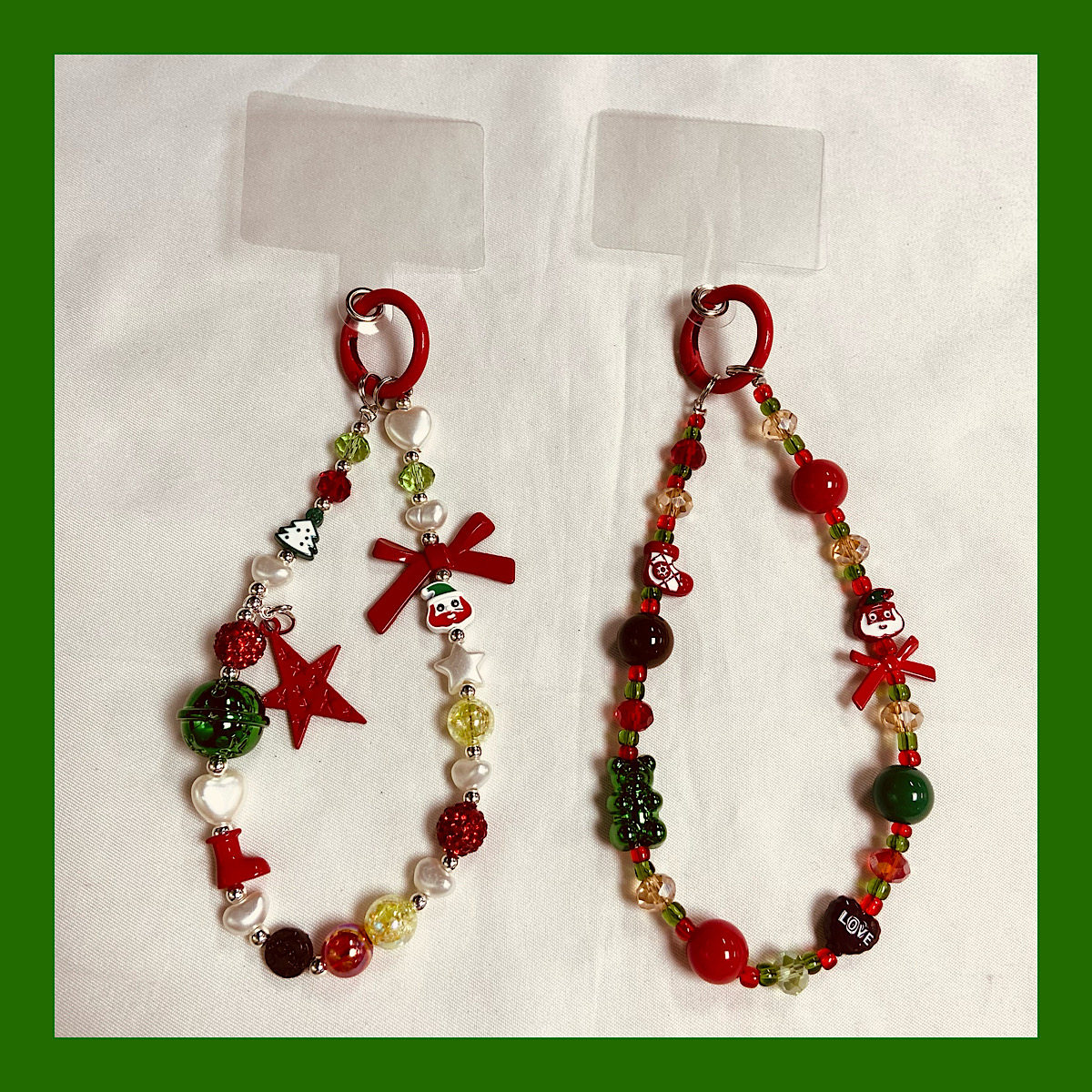 个性创意红色圣诞串珠手提链手腕短挂绳壳汽车钥匙扣包包挂件,3C数码配件,手机挂件/手机链,淘宝优惠券,粉丝福利购,淘宝优惠卷