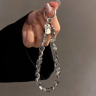 奢华高级感水晶手提链条手腕短挂绳带夹片手机壳钥匙扣包包挂件潮
