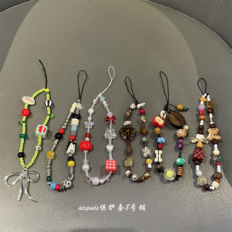 韩系ins可爱小猫小熊壳挂链车钥匙挂坠airpods耳机壳挂饰品