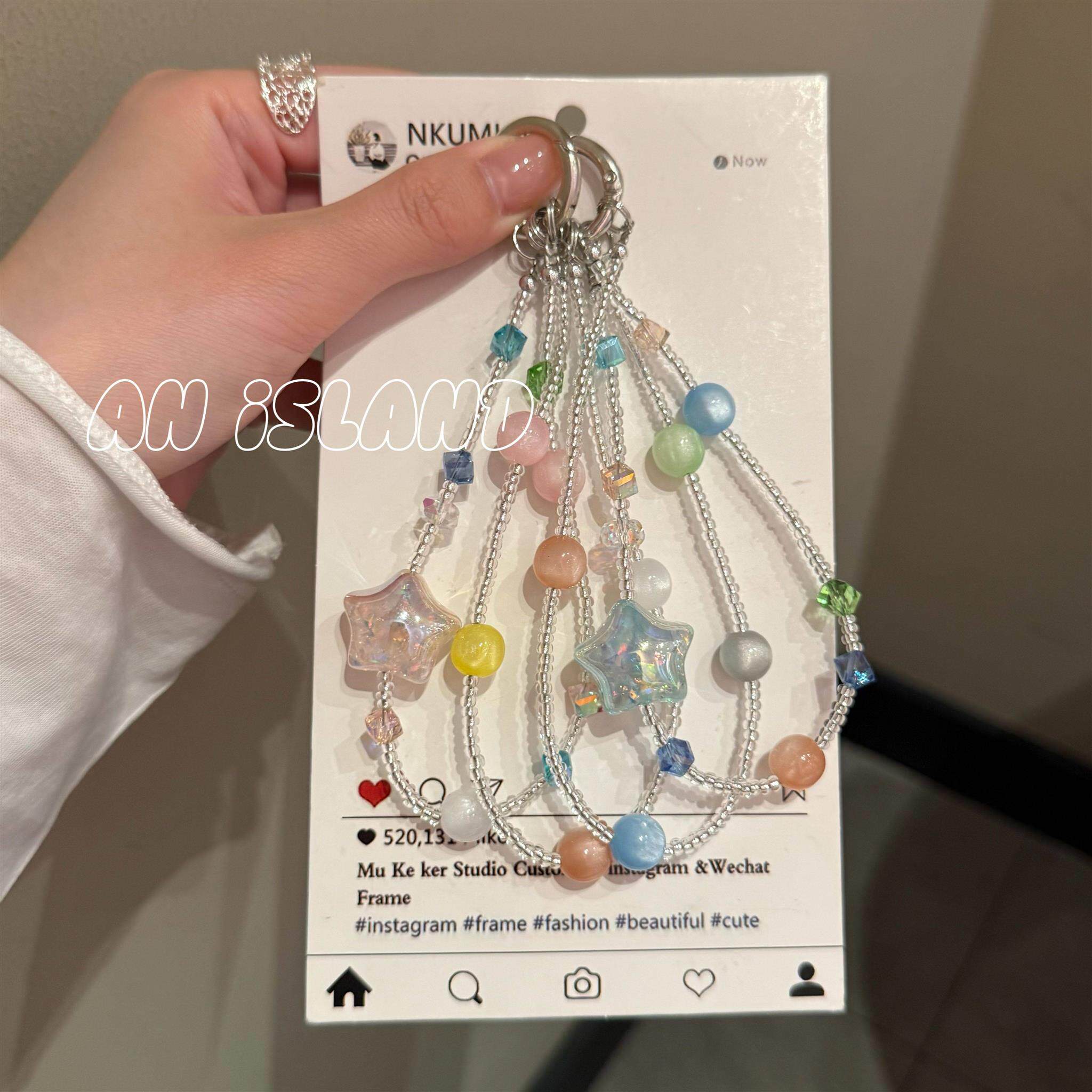 ins韩系立体晕染星星钥匙扣挂饰包包挂饰链条甜美百搭高级链