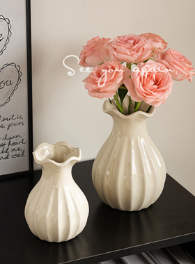 花瓶法式陶瓷高级感ins风客厅创意水培鲜花专用插花餐桌装饰摆件
