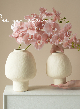 法式ins风陶瓷花瓶高级感客厅中古侘寂水培插花小众民宿装饰摆件