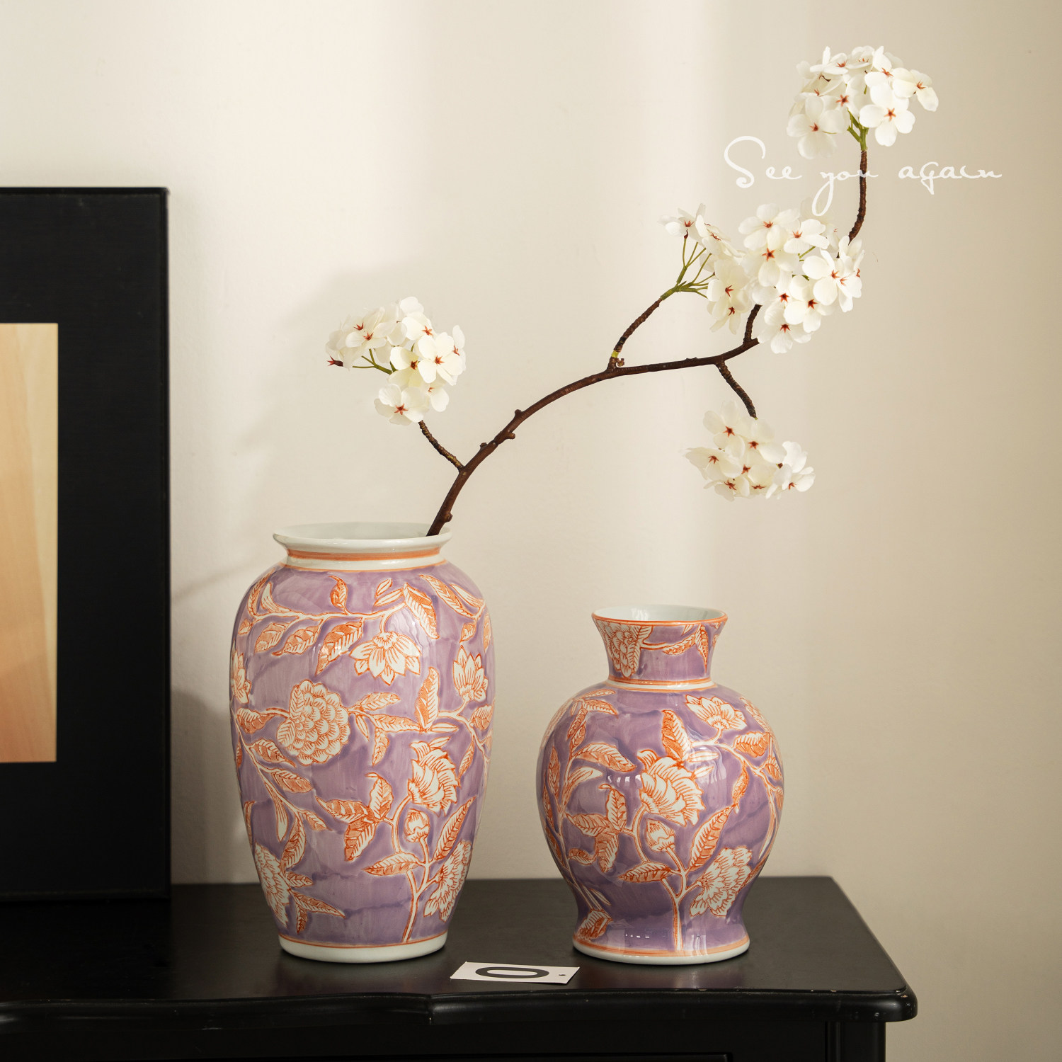 青花瓷花瓶新中式复古紫色陶瓷高级感客厅水培插花餐桌瓷瓶摆件大,鲜花速递/花卉仿真/绿植园艺,花瓶,淘宝优惠券,粉丝福利购,淘宝优惠卷