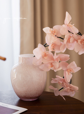 花瓶高级感法式中古玻璃创意大肚鲜花插花客厅摆件超好看餐桌装饰