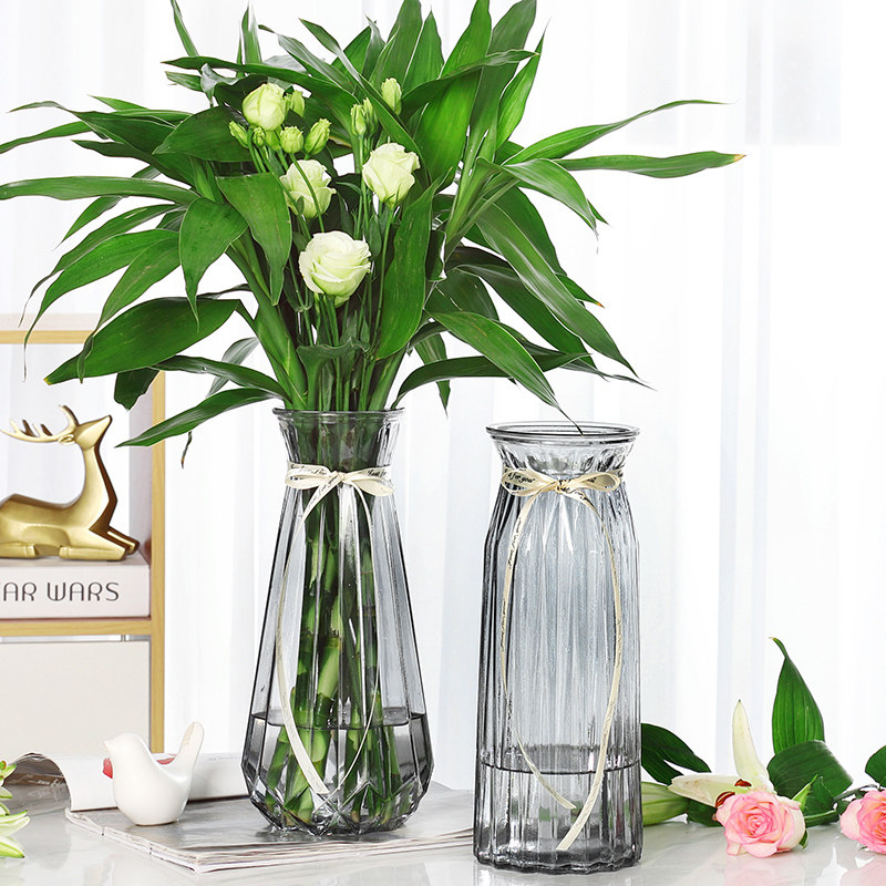 轻奢高级感玻璃花瓶客厅透明水培富贵竹百合餐桌插花装饰创意摆件,鲜花速递/花卉仿真/绿植园艺,花瓶,淘宝优惠券,粉丝福利购,淘宝优惠卷