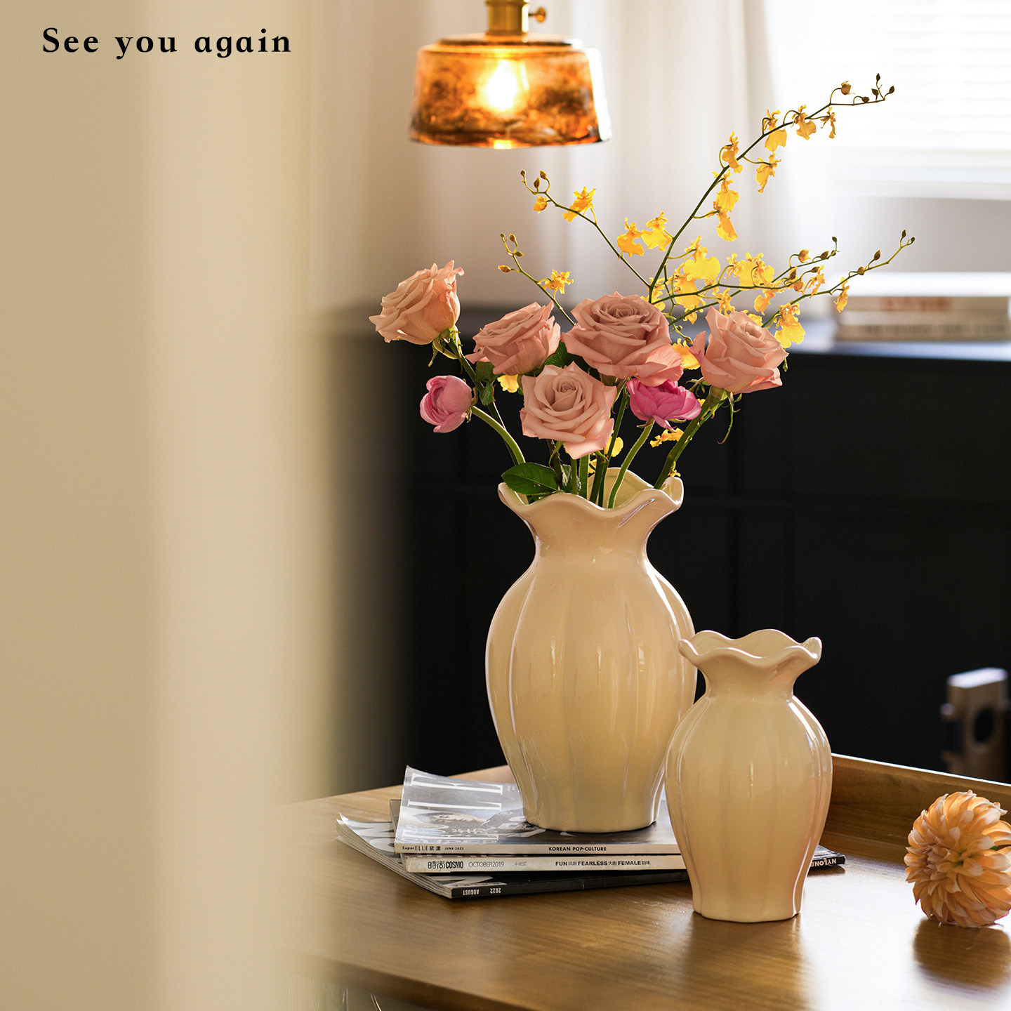 陶瓷花瓶设计感小众意式美式复古餐桌摆件高级感客厅水养插花专用,家居饰品,花瓶,淘宝优惠券,粉丝福利购,淘宝优惠卷