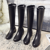真皮巨好看长筒靴子2026冬爆新款 加绒骑士马丁靴高筒不过膝长靴女