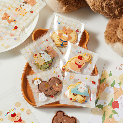 饼干包装袋雪花酥自封袋烘焙曲奇糖果奶枣袋子透明糖纸单独立包装