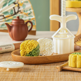 手压式月饼模具家用点心制作工具做糕点的压花冰皮烘焙绿豆糕面食