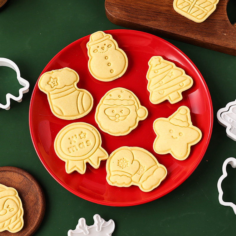 圣诞节饼干模具姜饼屋礼物可爱手压模具模型烘焙糖霜商用家用工具
