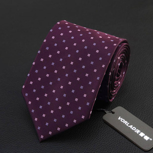 深紫色领带男拉链式正装商务手打碎花新款男士职业高级感新郎婚礼