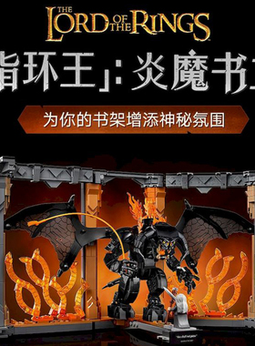 中国积木创意系列10367指环王:甘道夫对战炎魔书架男孩拼装玩具