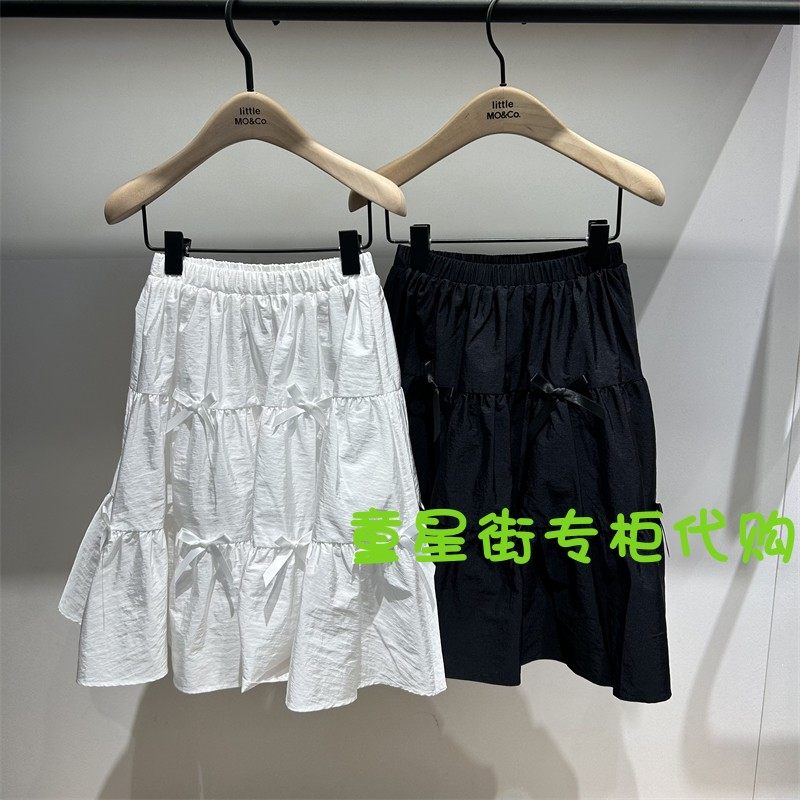 little moco专柜正品25年春女童短裙立体蝴蝶结半身裙KBE1SKT021
