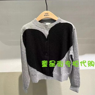 little moco专柜正品24年秋女童毛衣针织开衫外套3CART03奥