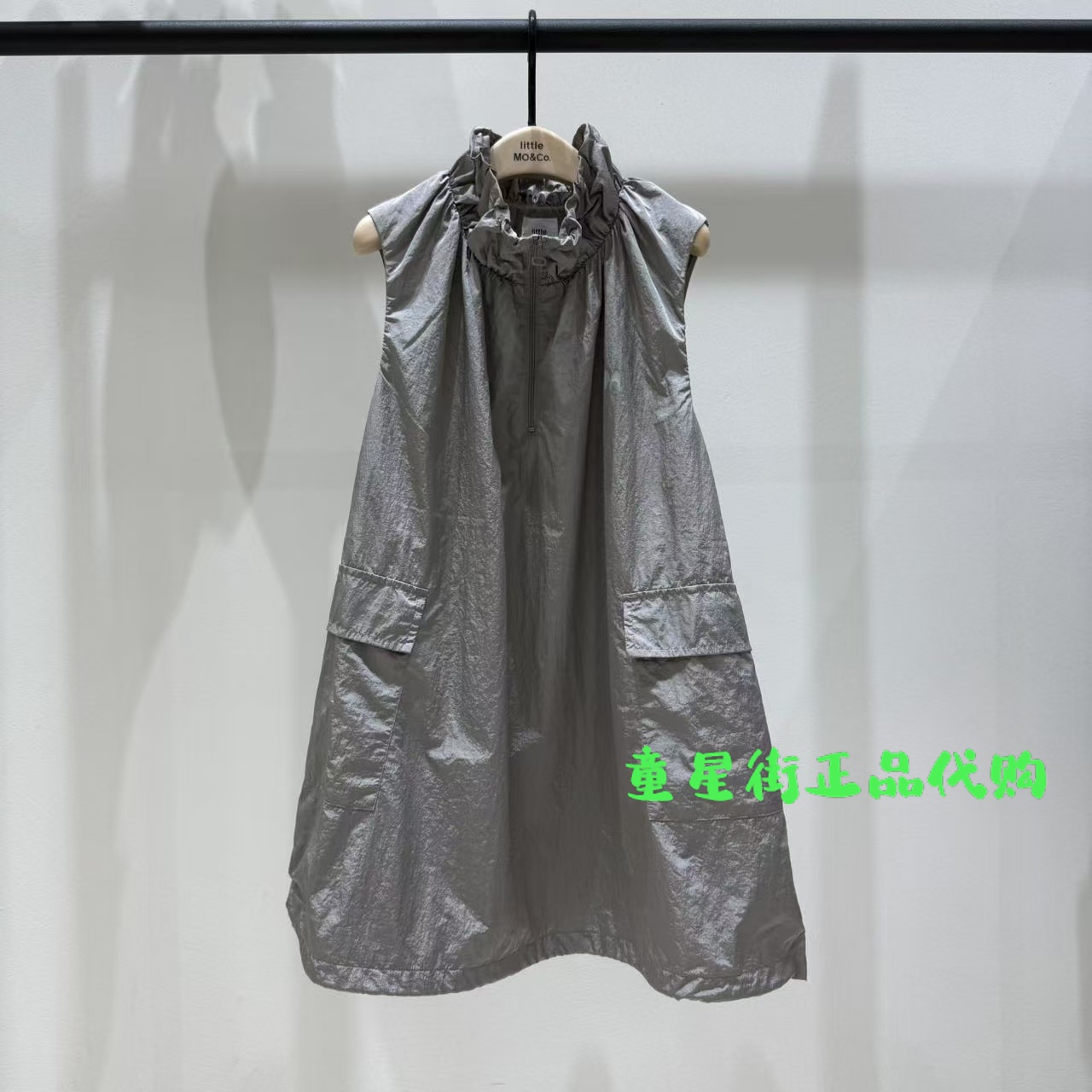 littlemoco专柜正品25年秋女童工装风无袖连衣裙KBE3DRST04奥